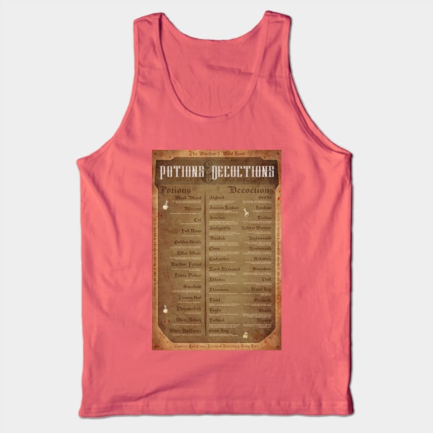 The Witcher 3 Potion and Decoction List Tank Top by Jarrodjvandenberg